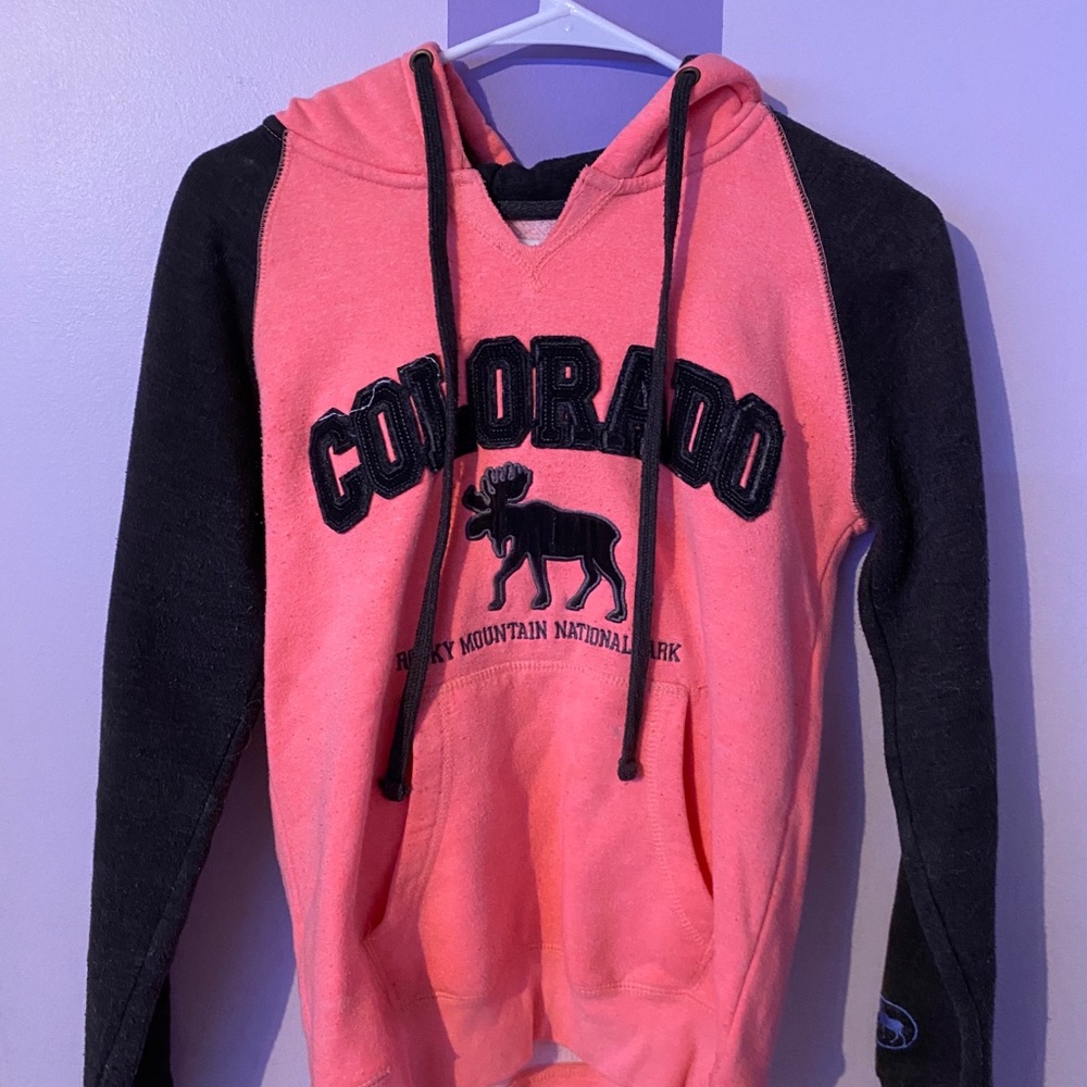 Pink and gray Colorado Estes Park hoodie